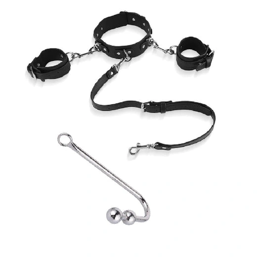 Elegant Beaded Anal and Hook Cuffs 5334 Collar with 0223